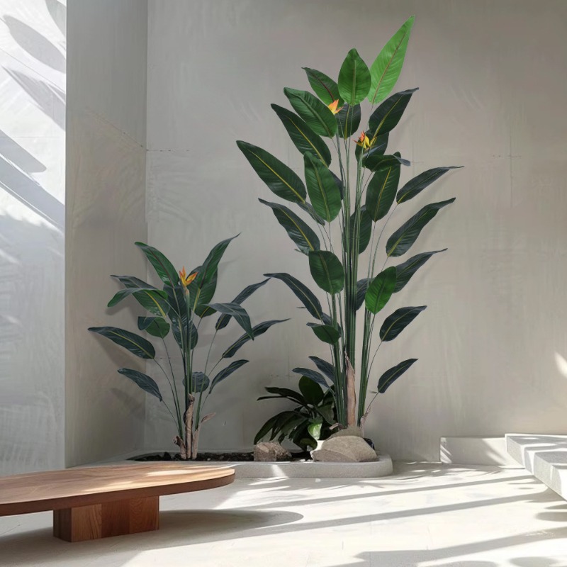 Bird Paradise Strelitzia - リアルな大型人工鳥花（ストレリチア）の花が咲くフロアスタンド型植物、自宅、オフィス、リビングルームの装飾用、人工植物