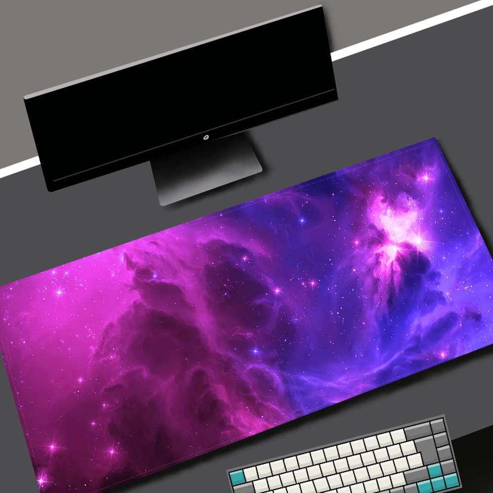 Tradescantia Purple - パープルミッキーマウスパッド、デスクマット、防蚊パッドxl、ゲーミングキーボードマット、星と惑星を備えた望楼