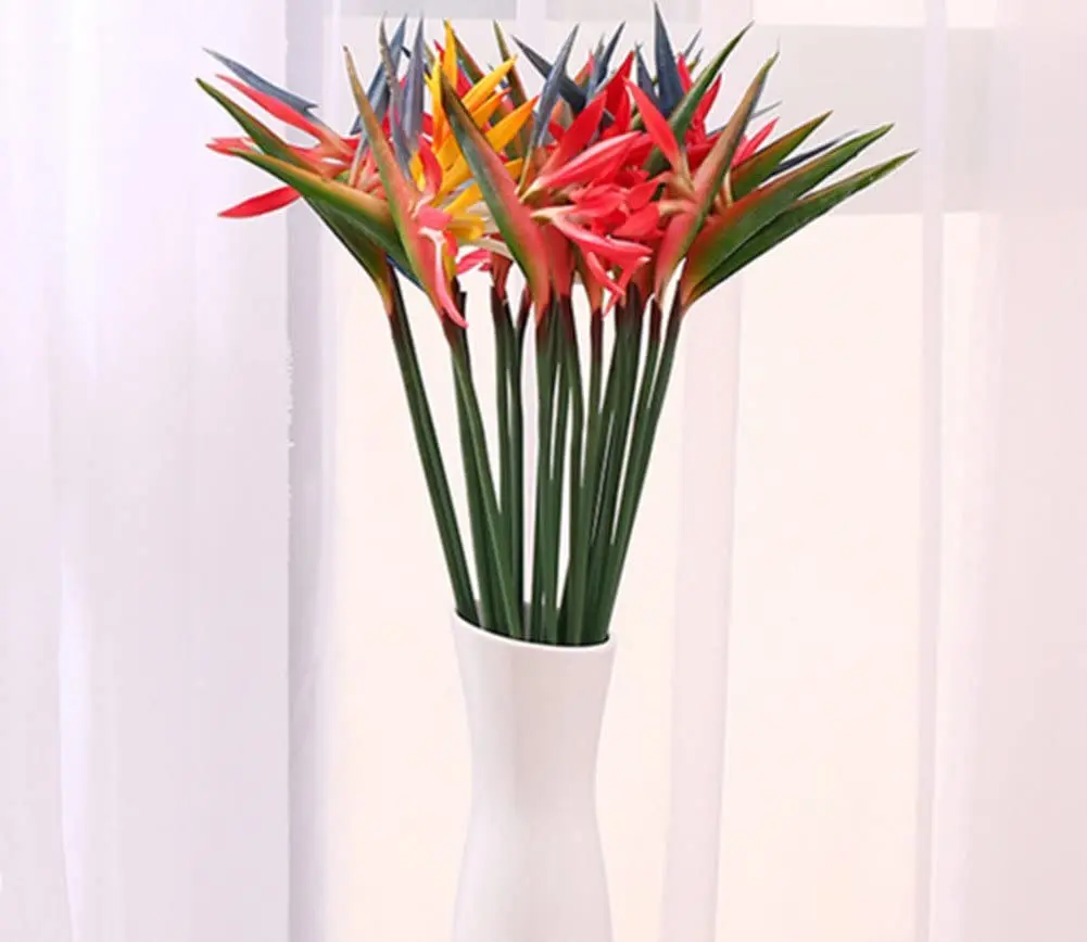 Bird Paradise Strelitzia - パラダイスプラントの人工鳥、偽の花、ステリザリア、8個