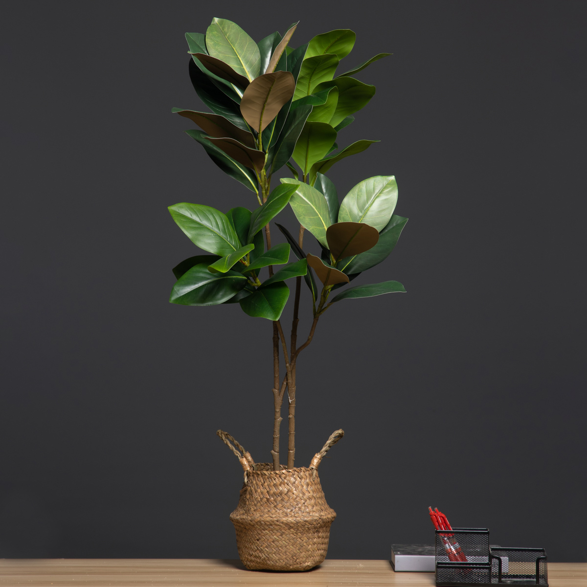 Dracaena Marginata - 105 センチメートル 2 フォーク大型人工植物偽マグノリアの木の枝プラスチックゴムの葉背の高い緑の風景家庭菜園の装飾