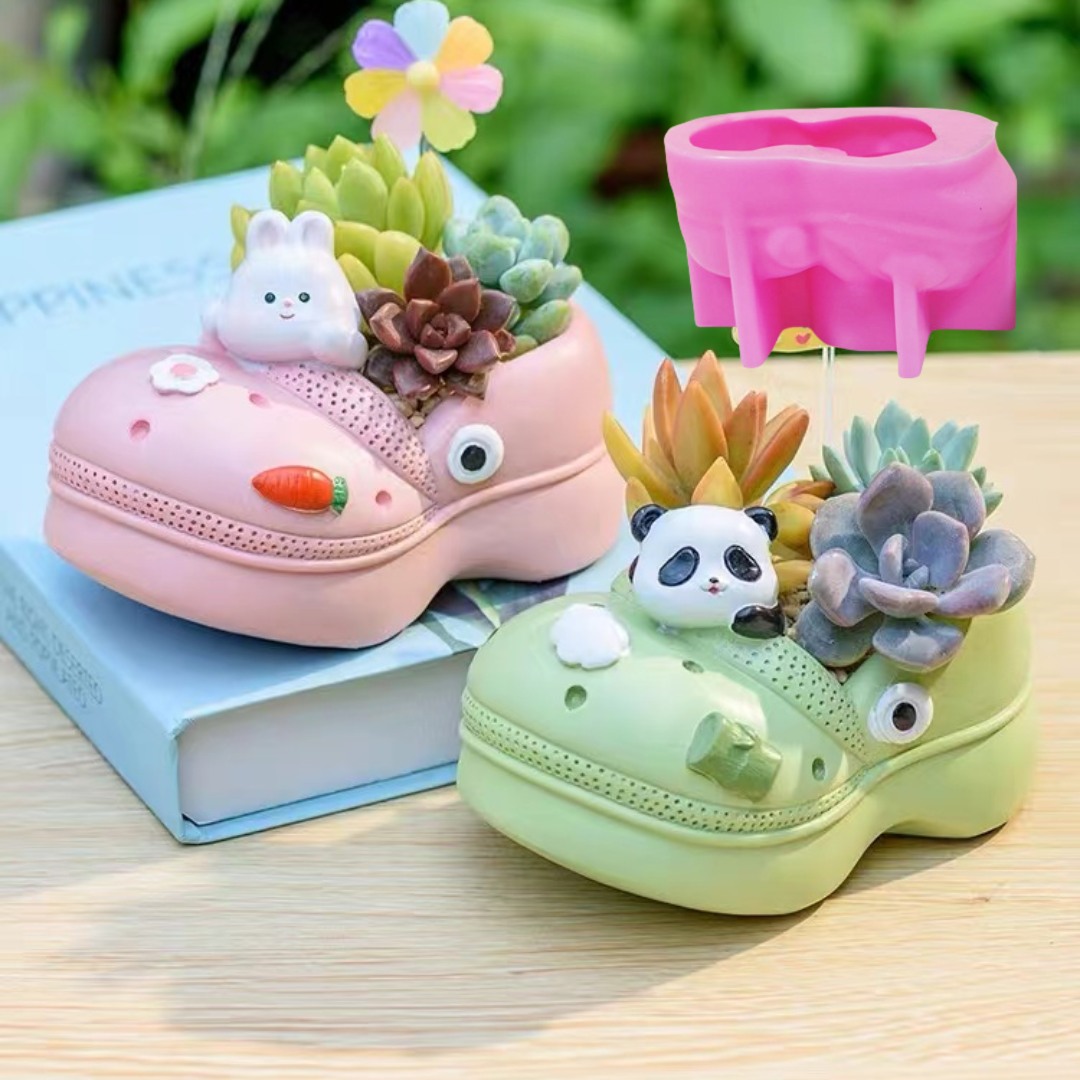 多肉植物、植木鉢、樹脂シリコンモールド、穴靴、サンダル、収納 - Echeveria Succulent のレビューと価格