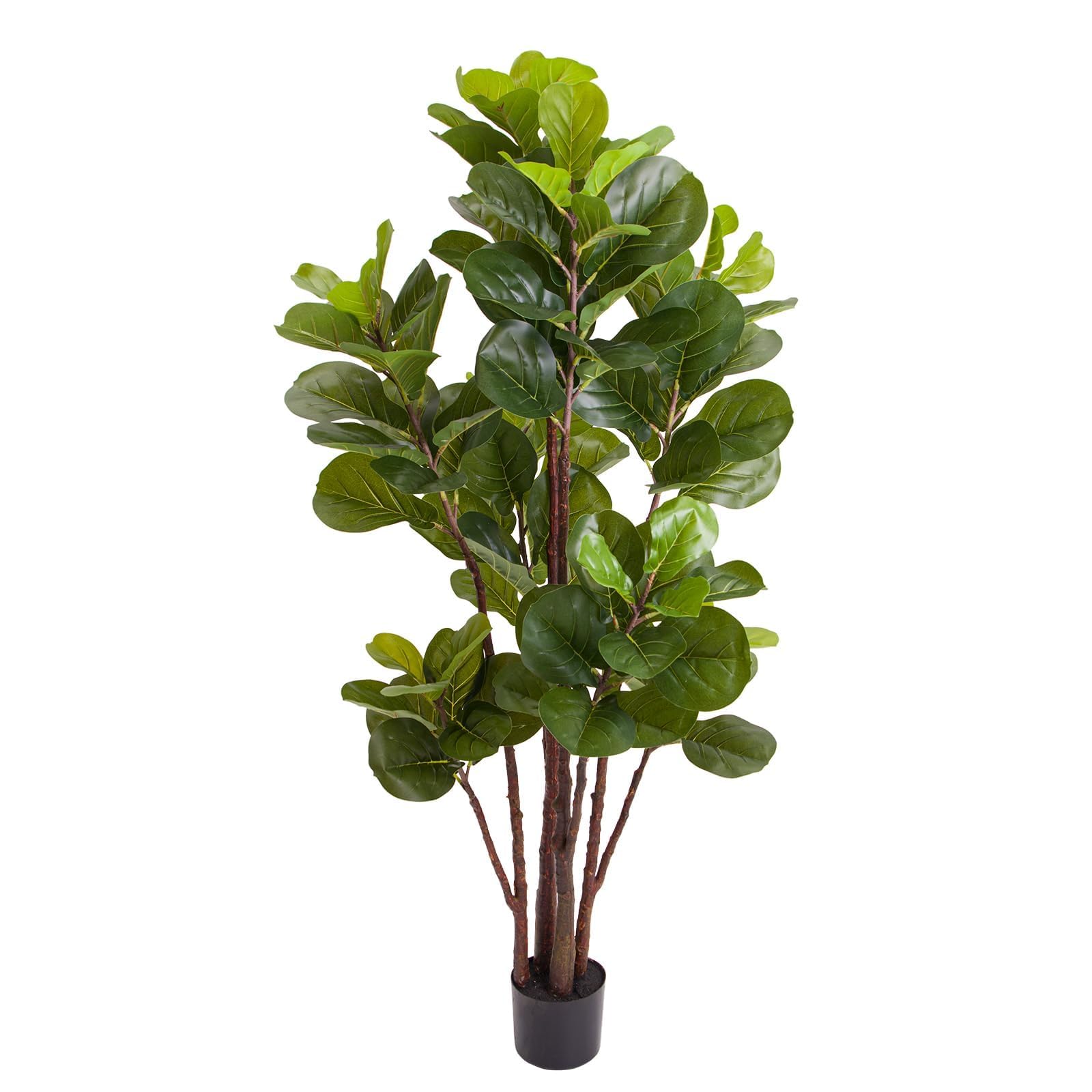 フィドルリーフフィグツリー人工樹木、5フィートの人工観葉植物 - Ficus Lyrata Tree のレビューと価格