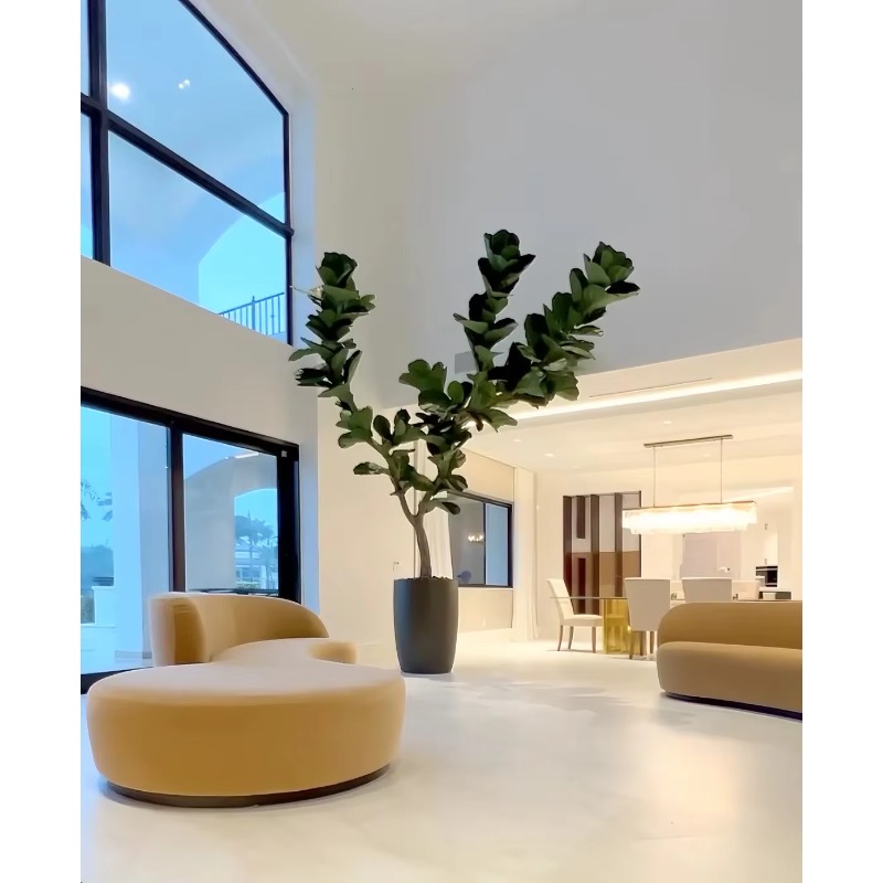 人工観葉植物 室内鉢植え 人工樹木 フィドルリーフフィカス  - Ficus Lyrata Tree のレビューと価格