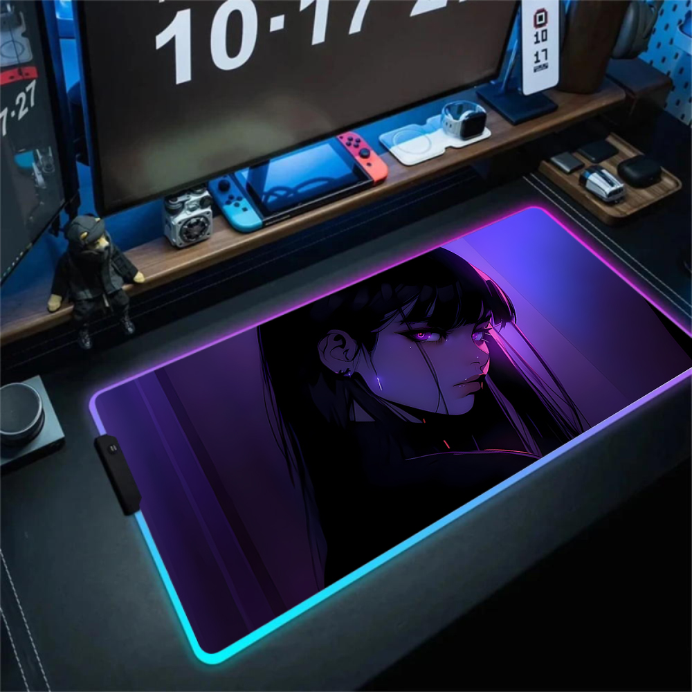 バックライト付きアニメゲーミングマウスパッド,RGBコンピュ - Tradescantia Purple のレビューと価格
