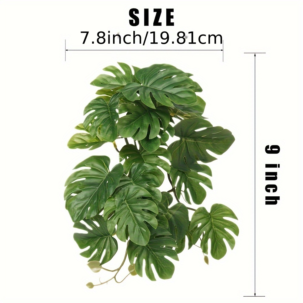爬虫類飼育ケージ用人工吊り下げ植物 フェイクモンステラ フェ - Monstera Adansonii のレビューと価格