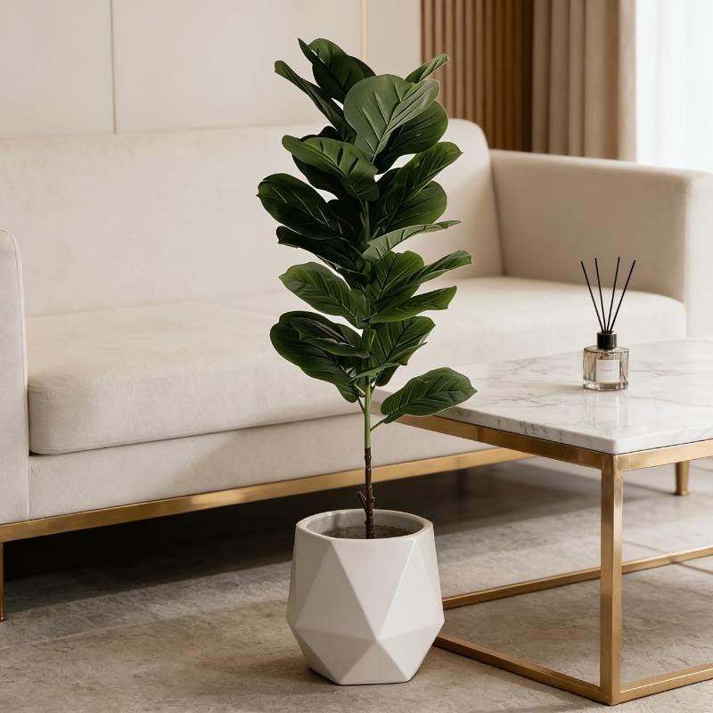 1個入り 100cm人工フィカス・リラータの木、23枚の葉の - Ficus Lyrata Tree のレビューと価格