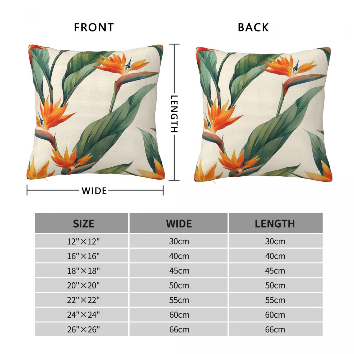 極楽鳥ストレリチア正方形枕カバーポリエステルリネンベルベット - Bird Paradise Strelitzia のレビューと価格