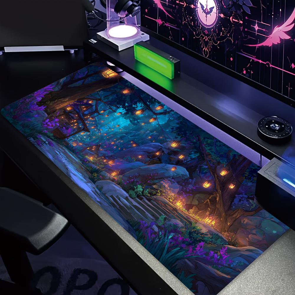 神秘的な紫色の森大型マウスパッドデスクマットゲームマット滑り - Tradescantia Purple のレビューと価格