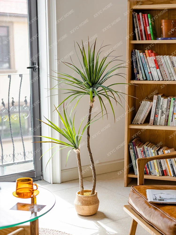 ライト高級シミュレーション緑の植物リュウゼツラン偽の木ドラセ - Dracaena Marginata のレビューと価格