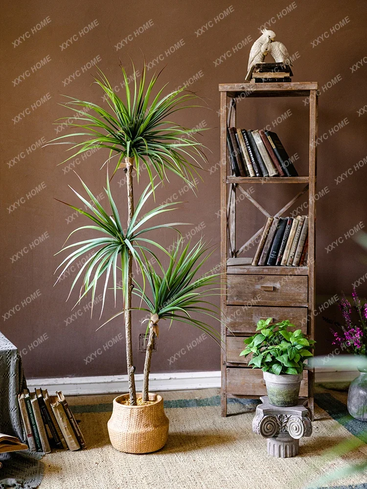 ライト高級シミュレーション緑の植物リュウゼツラン偽の木ドラセ - Dracaena Marginata のレビューと価格