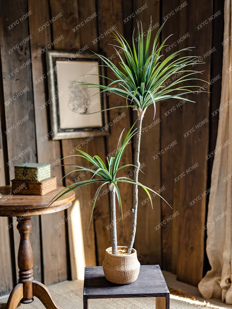ライト高級シミュレーション緑の植物リュウゼツラン偽の木ドラセ - Dracaena Marginata のレビューと価格