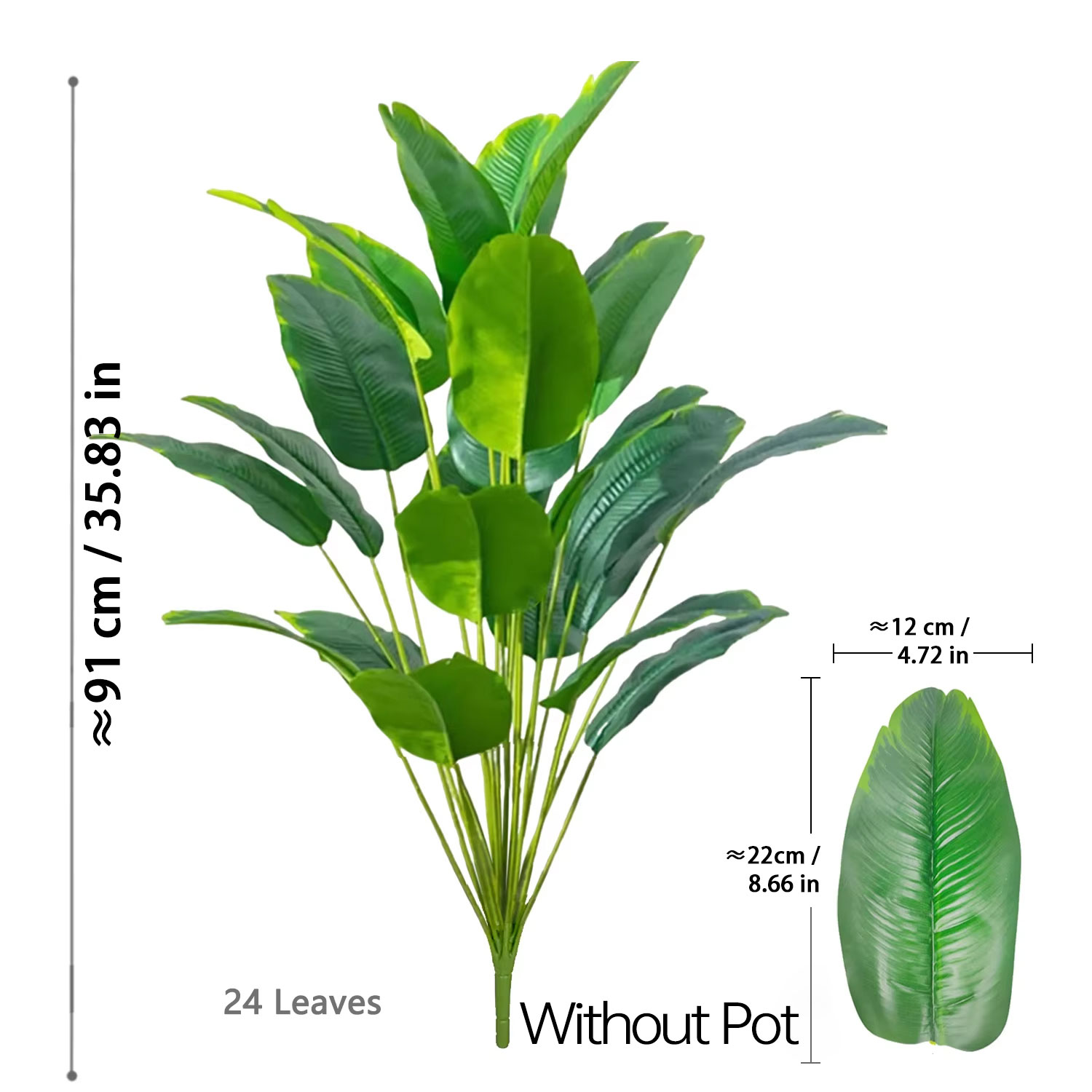 67-112cm人工植物 大型熱帯ヤシの木 フェイクバナナの - Ficus Lyrata Tree のレビューと価格
