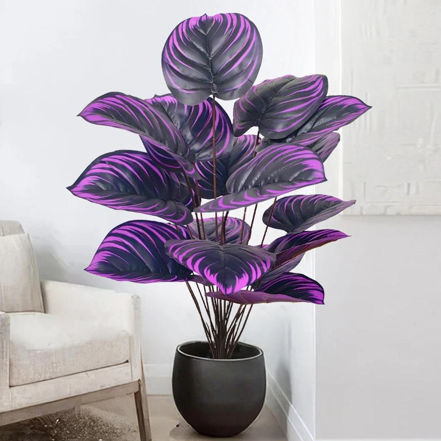 57-75 センチメートル大偽ヤシの木人工モンステラ植物の枝 - Ficus Lyrata Tree のレビューと価格
